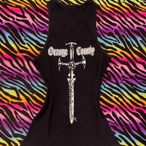 Y2k Vintage Black Graphic Tank Top